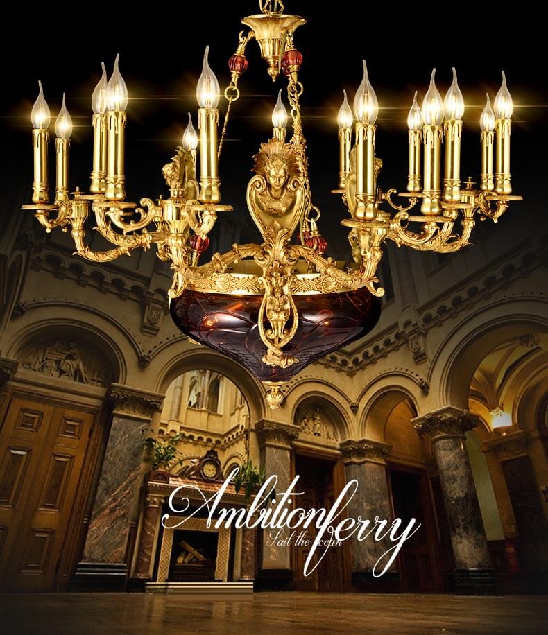 Đèn chùm đồng nhập khẩu nghệ thuật abr184-2